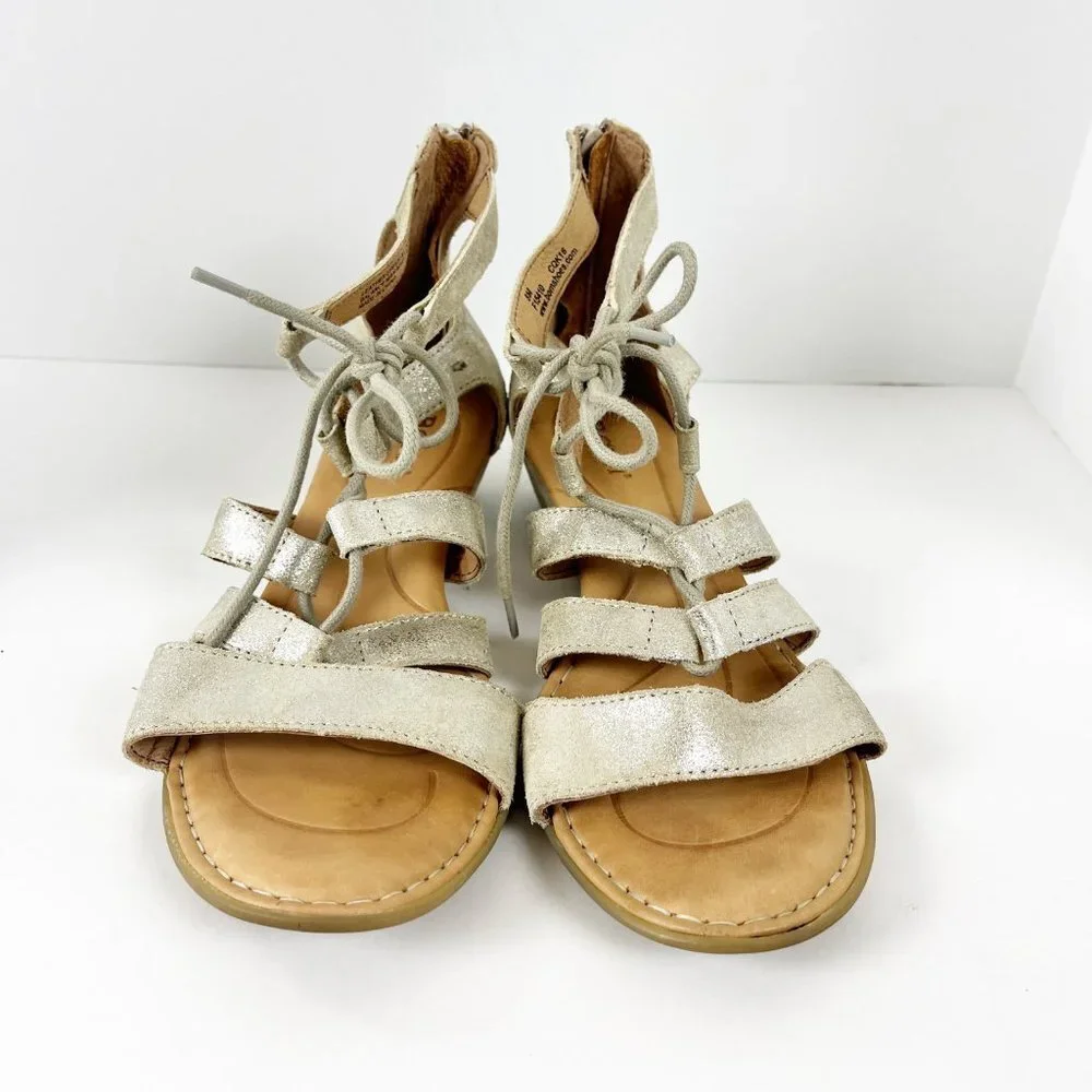 2/$20 Born Metallic Gladiator Sandals 8M